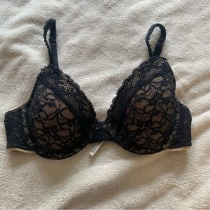 Aerie Katie Lace Bra Black and Nude 34C